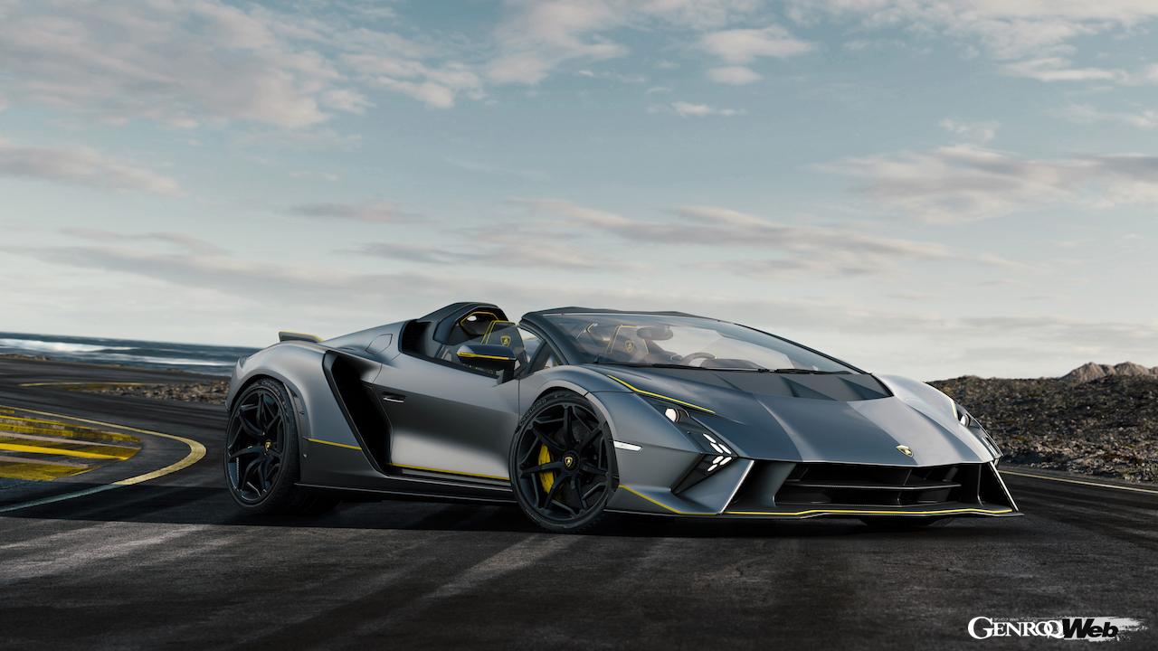 ランボルギーニ伝統のV12自然吸気モデルの最後を飾るワンオフモデル「オーテンティカ」のエクステリア。