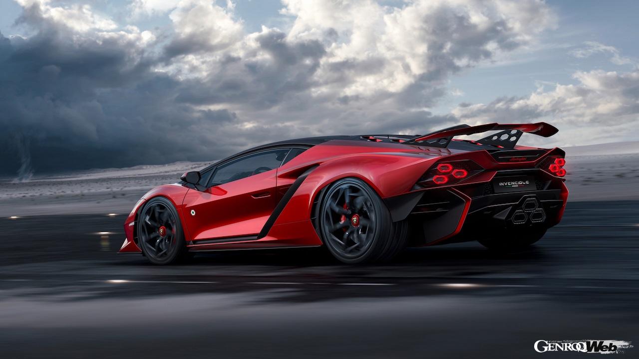ランボルギーニ伝統のV12自然吸気モデルの最後を飾るワンオフモデル「インベンシブレ」のエクステリア。