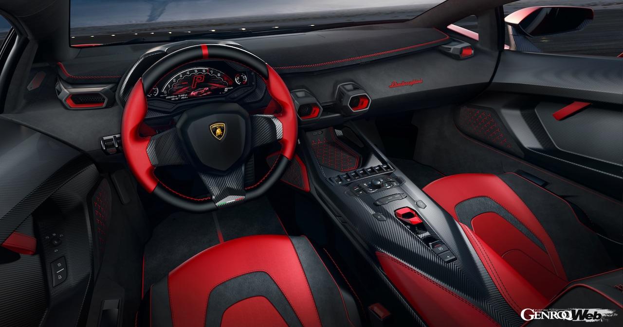 ランボルギーニ伝統のV12自然吸気モデルの最後を飾るワンオフモデル「インベンシブレ」のインテリア。