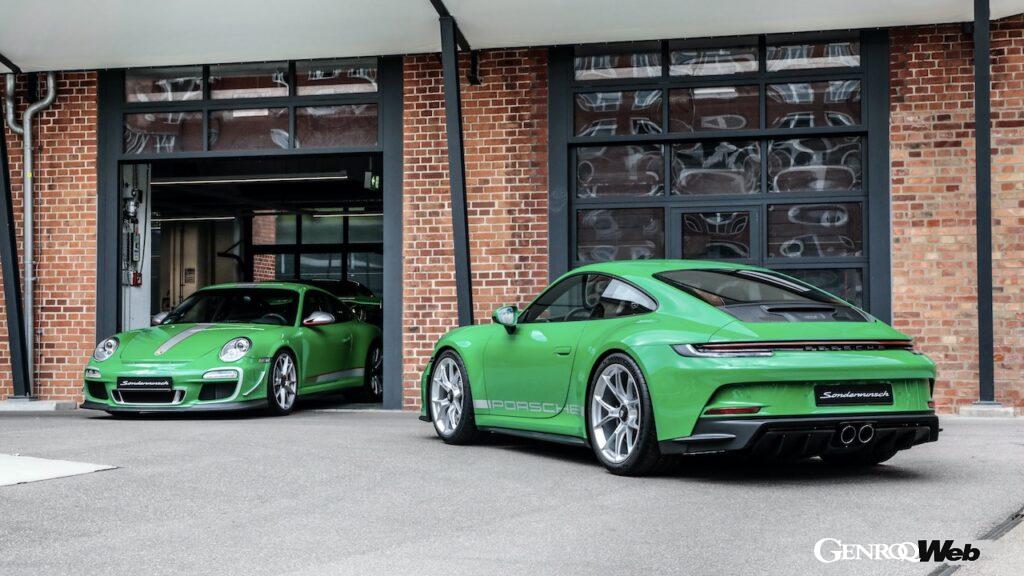 「エスマングリーン」は、2023年モデルの911、718、タイカンで選ぶことができる。