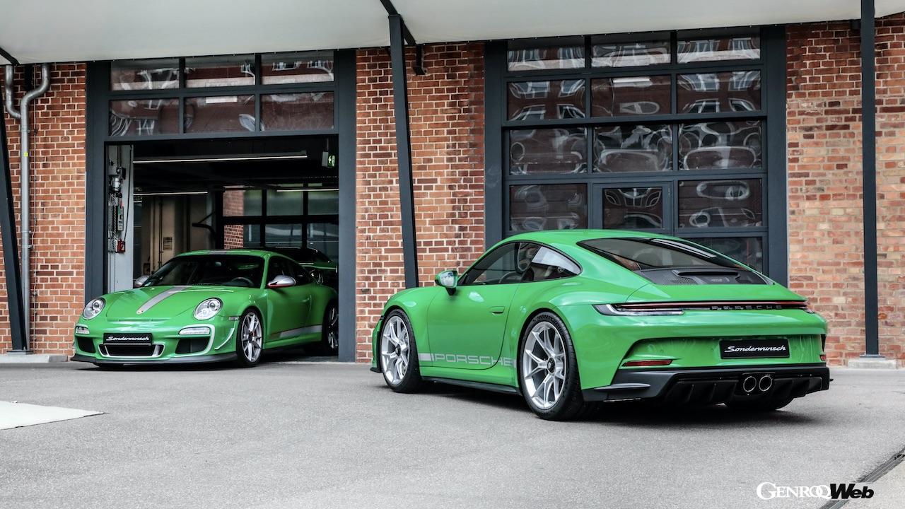 「エスマングリーン」は、2023年モデルの911、718、タイカンで選ぶことができる。