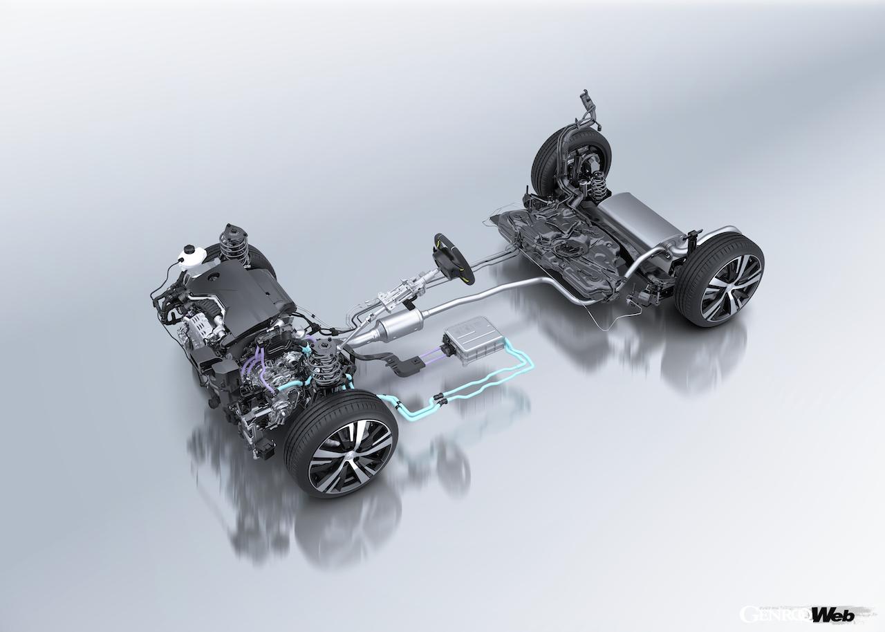 48Vリチウムイオン・バッテリーは、フロント左シート下に設置。重量物を車体中央に配置したことで、室内スペースを邪魔することなく、ドライビング性能が大幅に向上した。