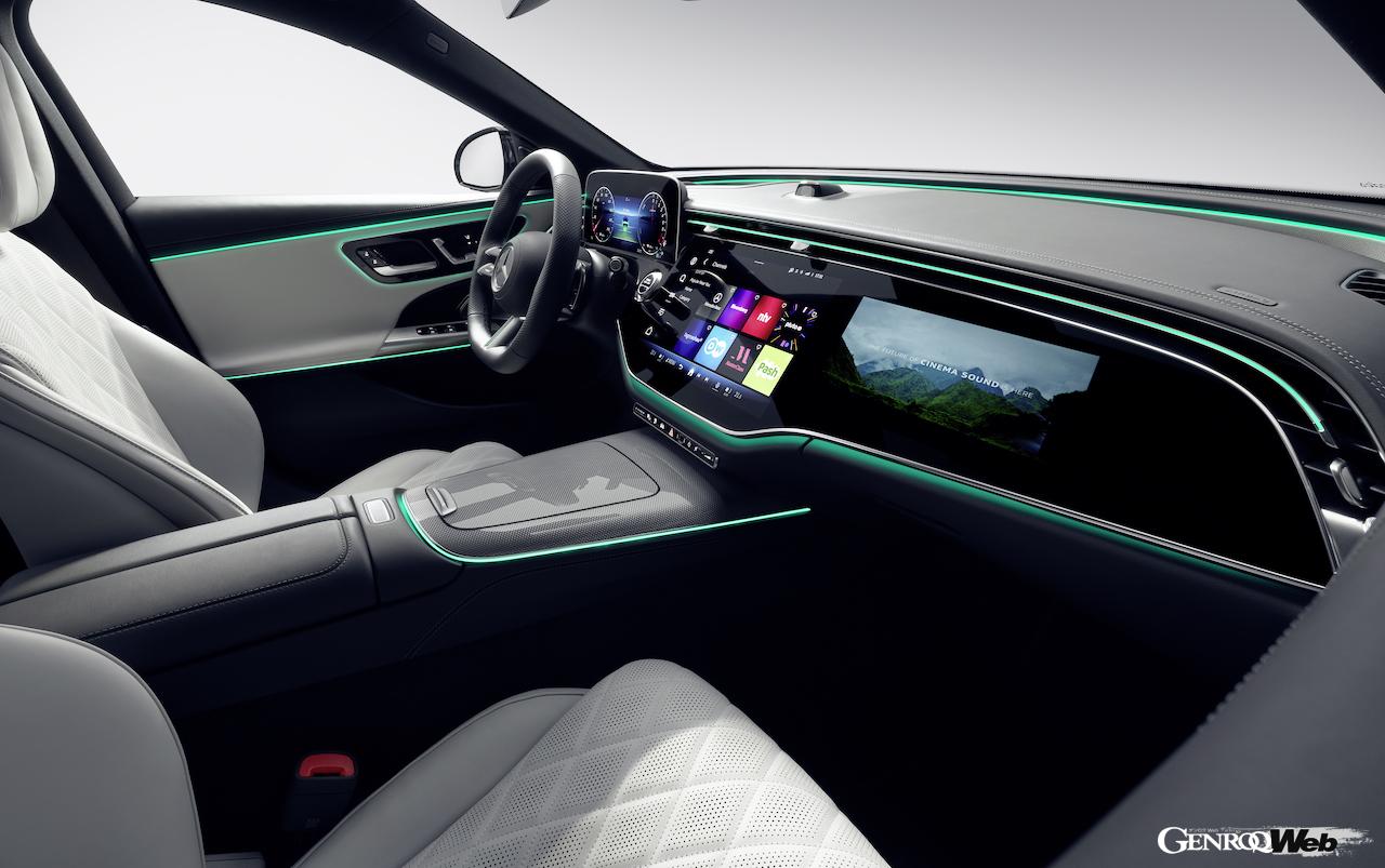 2023年夏からヨーロッパでの発売が開始される、新型「メルセデス・ベンツ Eクラス」のインテリア。
