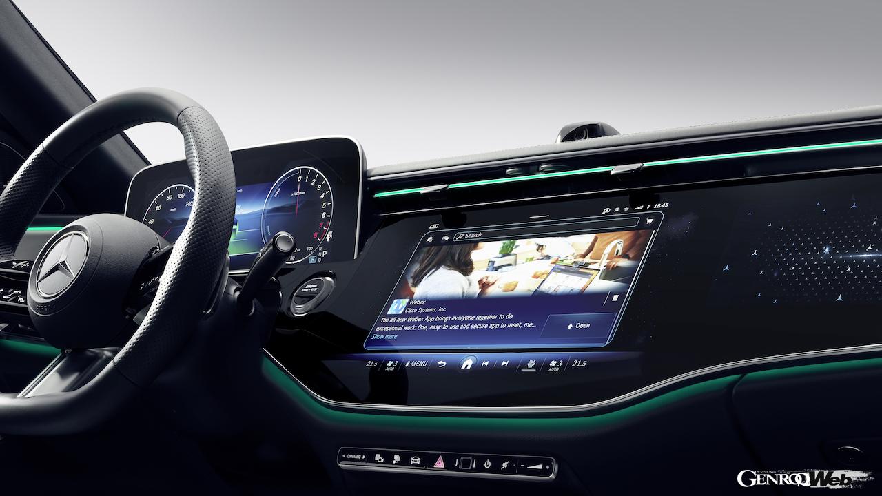 2023年夏からヨーロッパでの発売が開始される、新型「メルセデス・ベンツ Eクラス」のインテリア。
