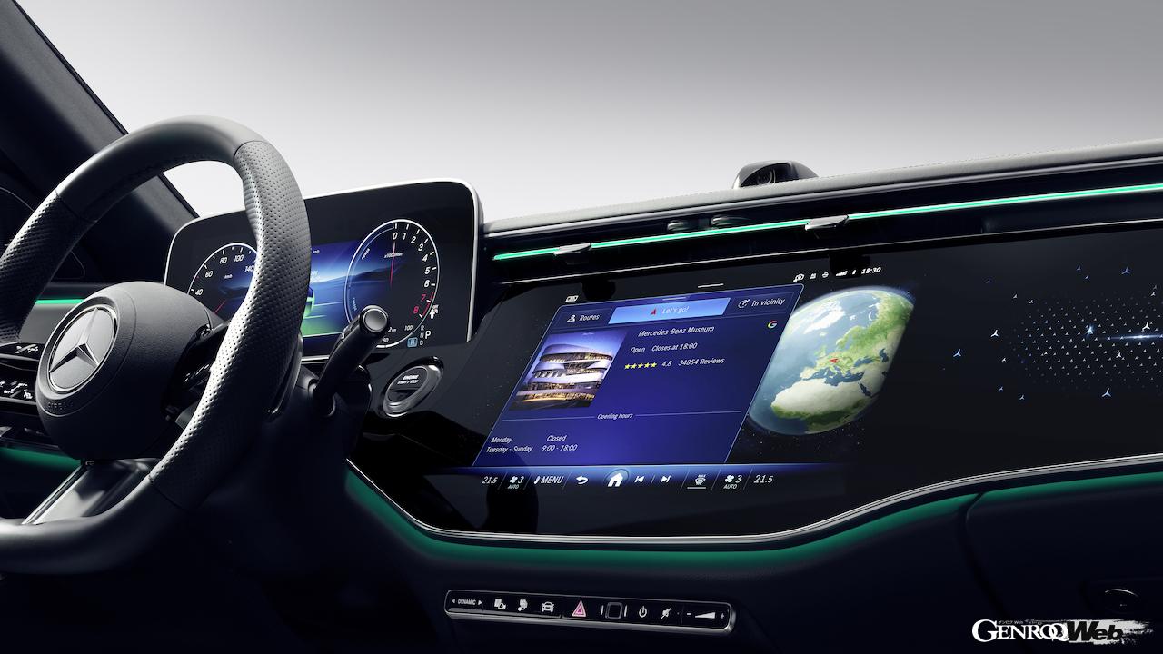 2023年夏からヨーロッパでの発売が開始される、新型「メルセデス・ベンツ Eクラス」のインテリア。