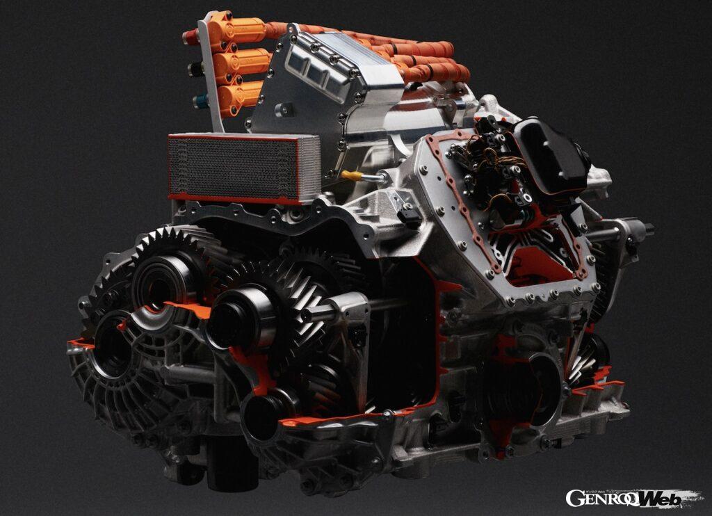 ランボルギーニ初のハイパフォーマンス・プラグインハイブリッド「LB744」に搭載される、ギヤボックス。