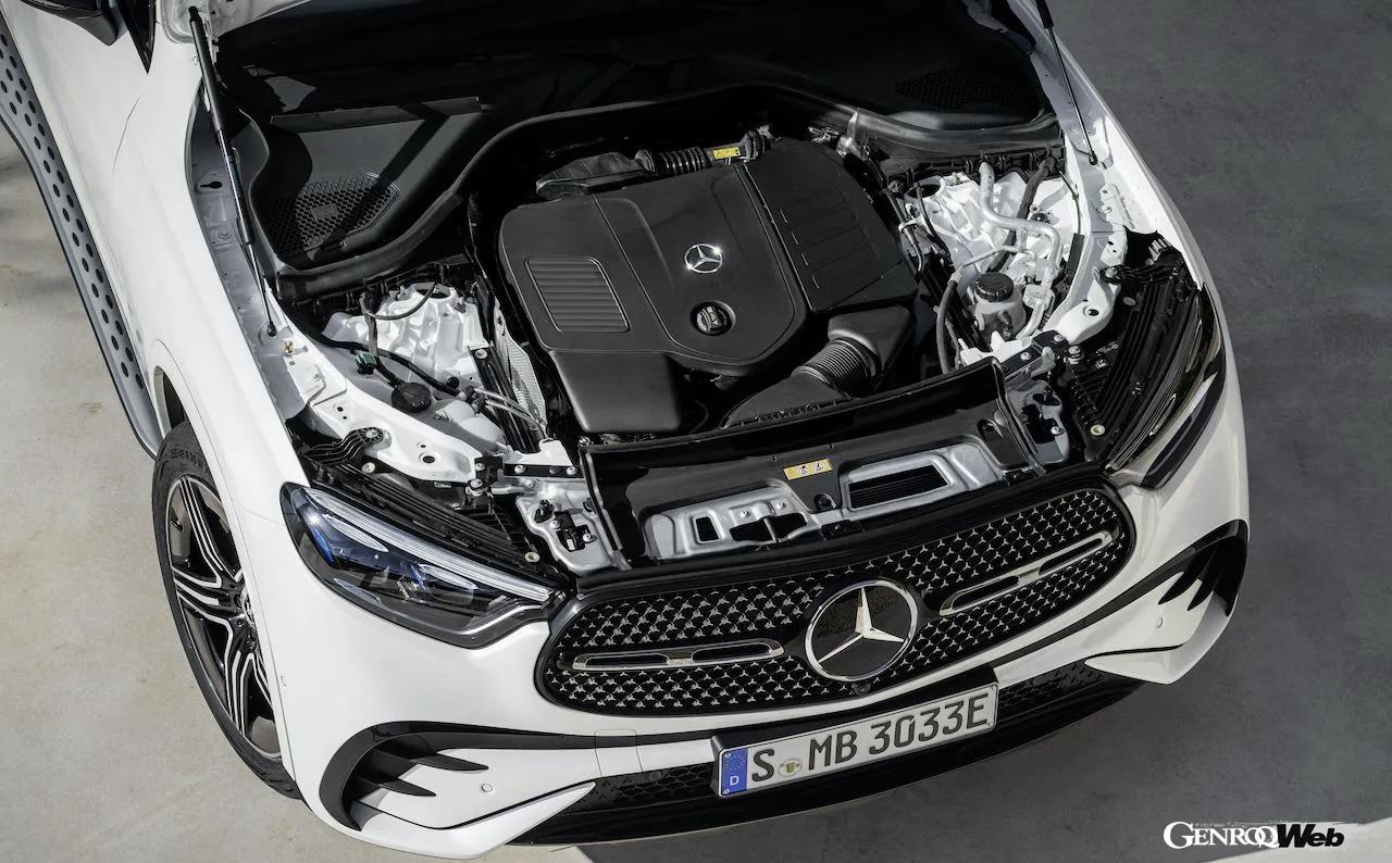 日本に導入される「GLC 220 d 4MATIC」には2.0リッター直列4気筒「OM654M」クリーンディーゼルターボを搭載。これにマイルドハイブリッドのISGが組み合わせられた。