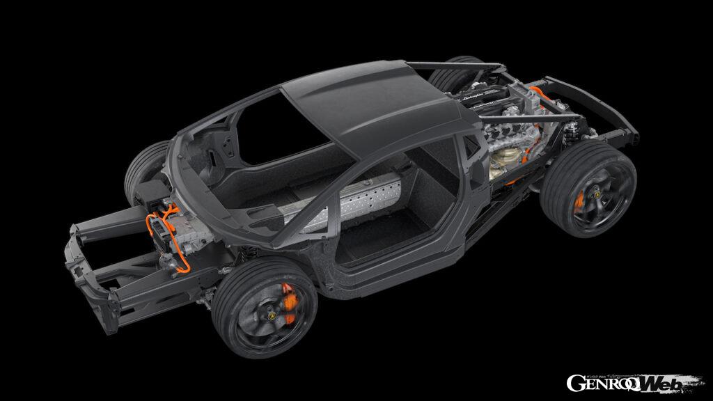 ランボルギーニ「LB744」は、スーパースポーツとして初めて、100％カーボンファイバー製フロント構造を採用した。