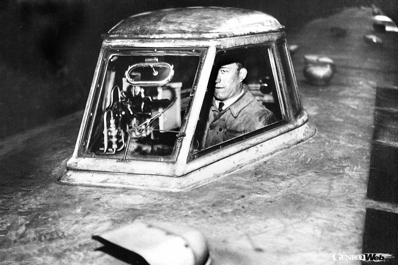 「ブガッティ オートレール」のルーフに設置されていた運転台。