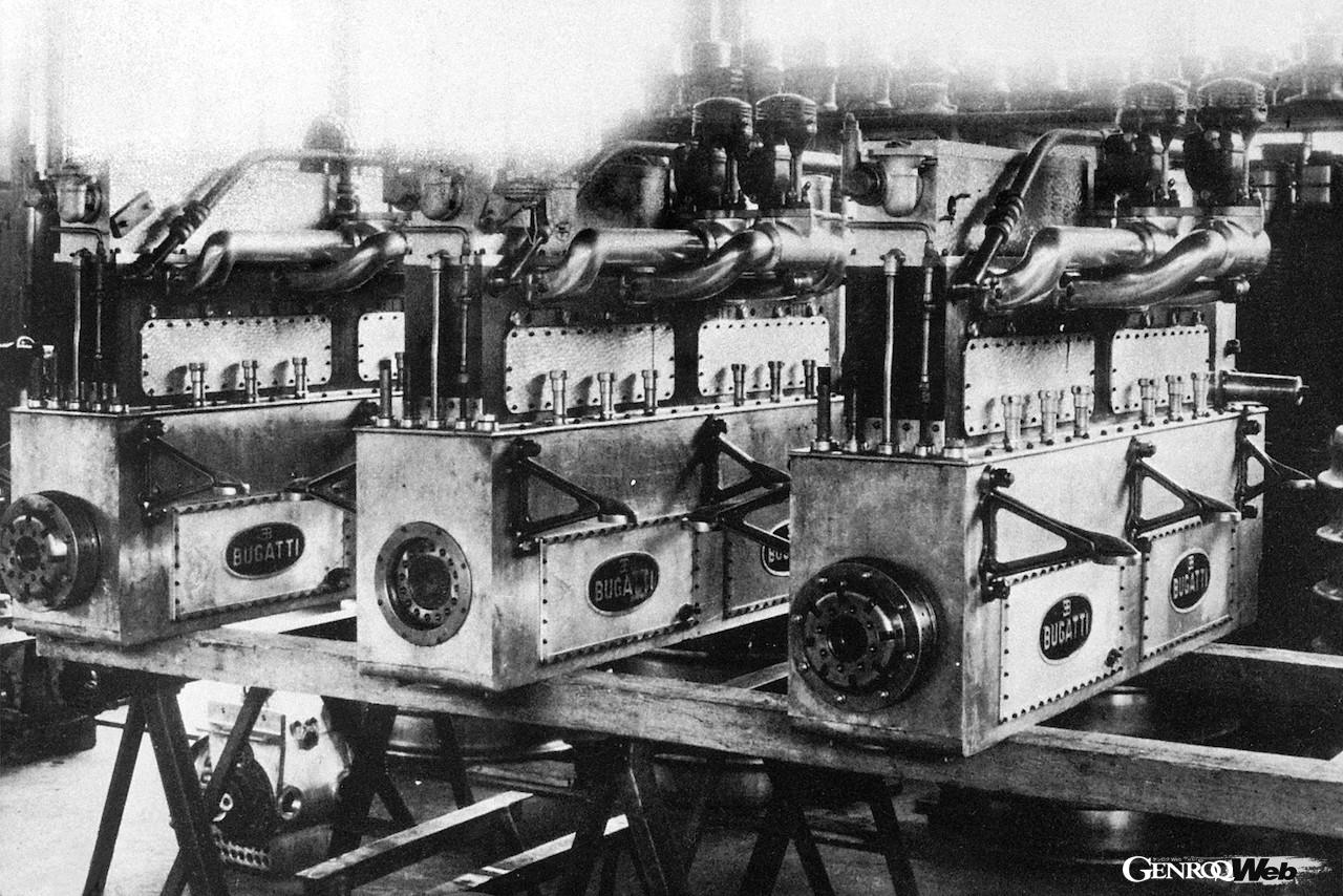 ロワイヤル用直8エンジンの再利用先として、エットーレ・ブガッティが開発した鉄道車両「ブガッティ オートレール」。