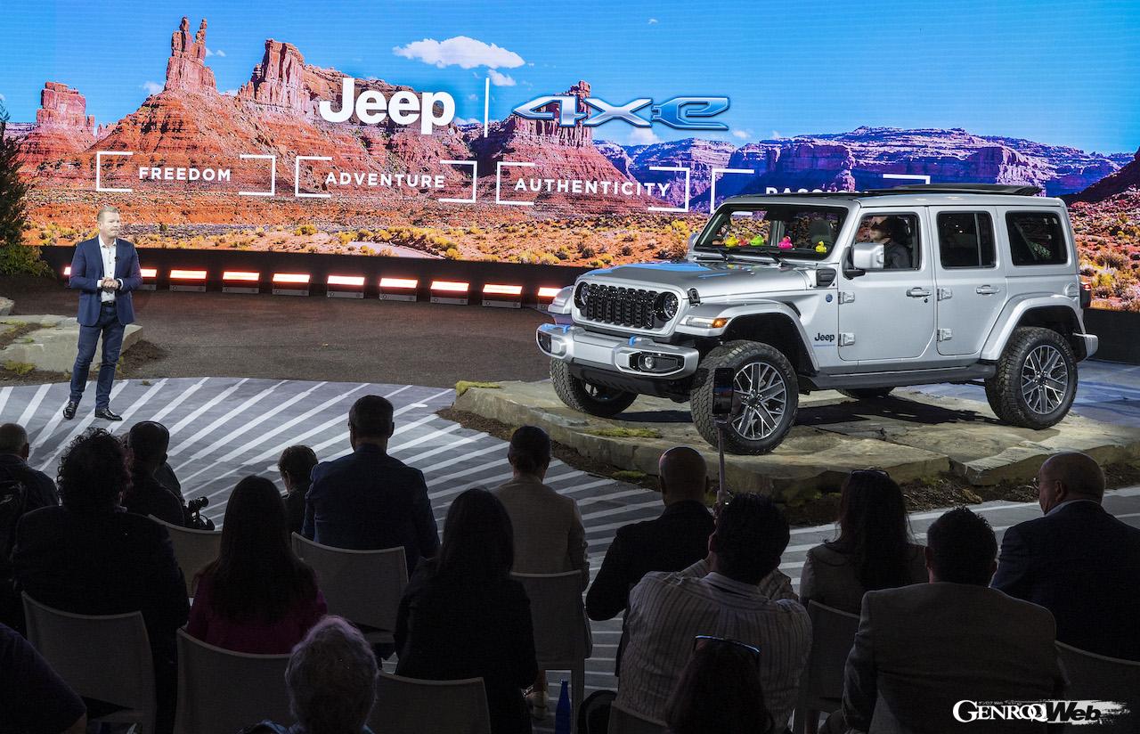 2024年モデル「ジープ ラングラー」の発表イベント。