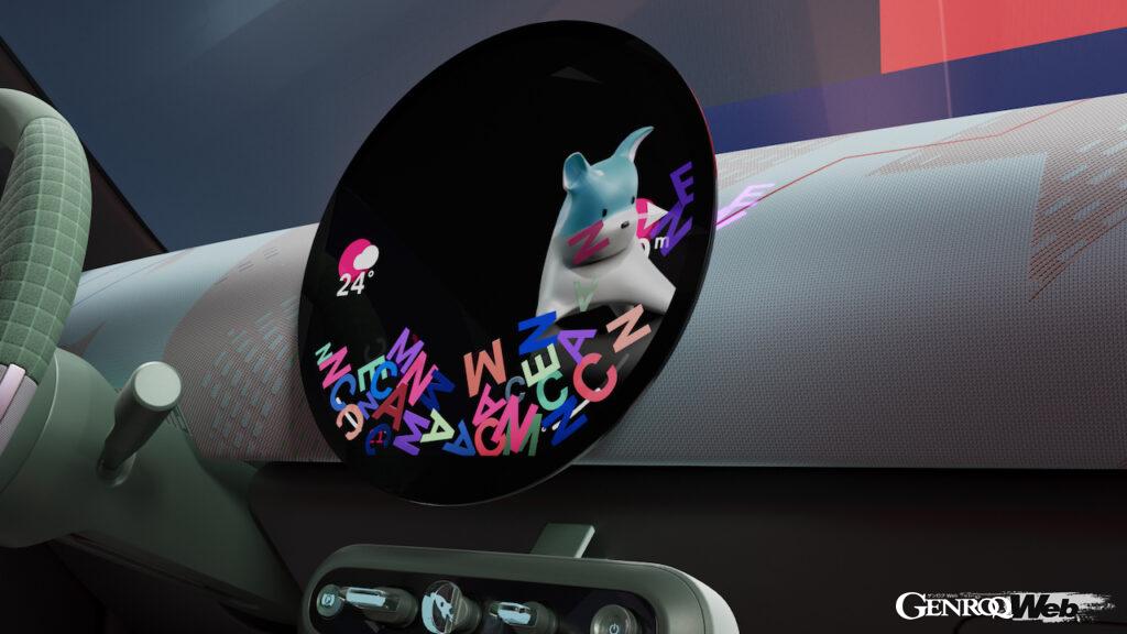 操作案内役のスパイクは、エースマンのセンターディスプレイだけでなく、ダッシュボードも動き回る。