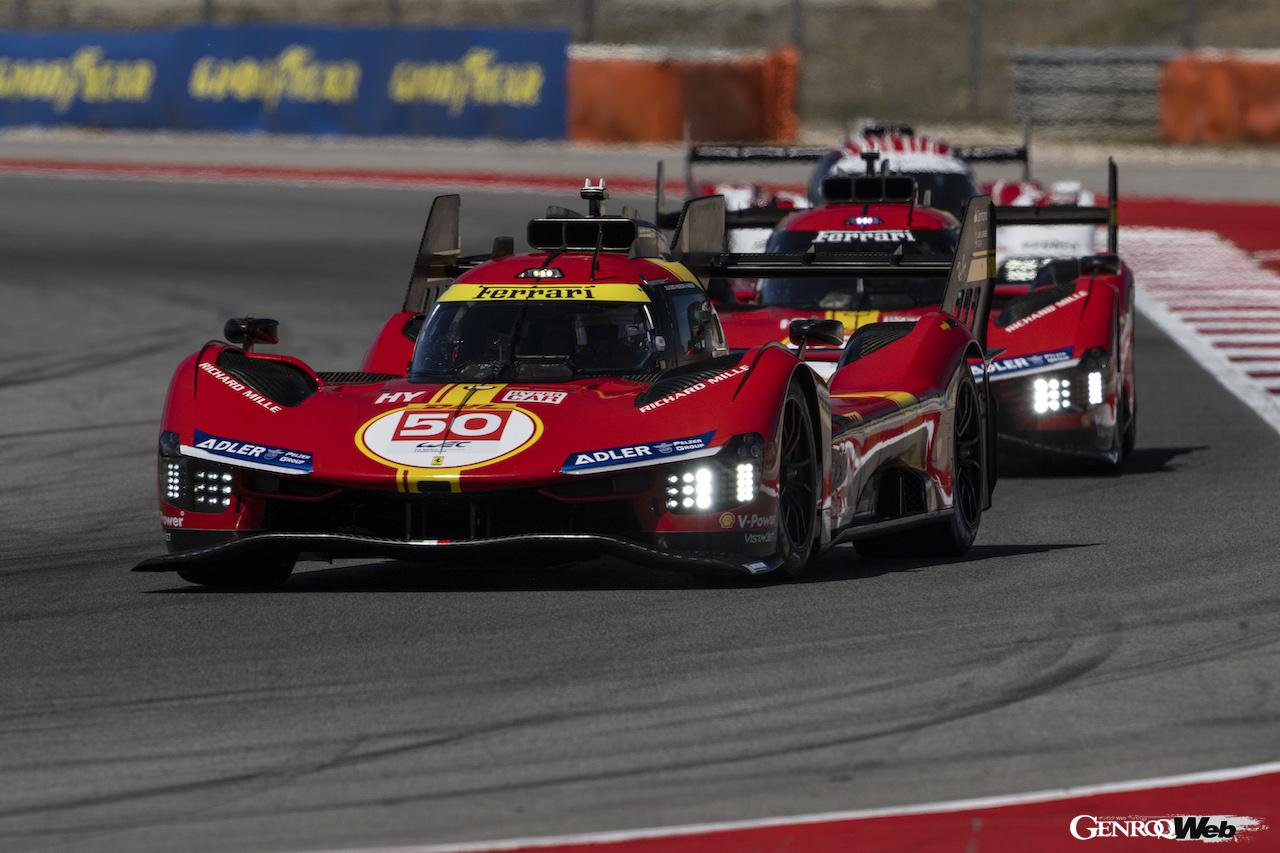WEC第2戦ポルティマオ6時間で、2位表彰台を獲得した、フェラーリ 499P。
