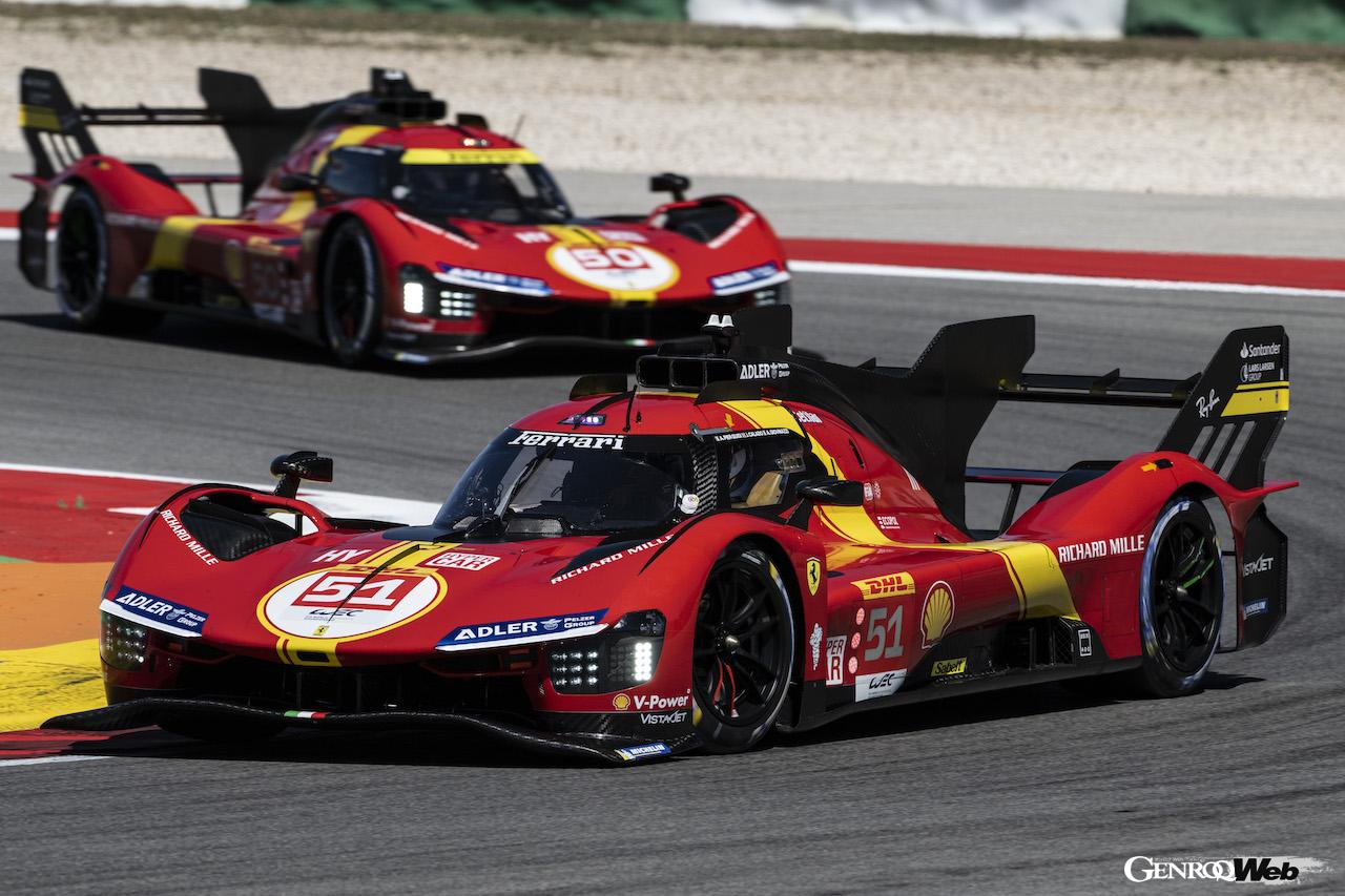 WEC第2戦ポルティマオ6時間で、2位表彰台を獲得した、フェラーリ 499P。