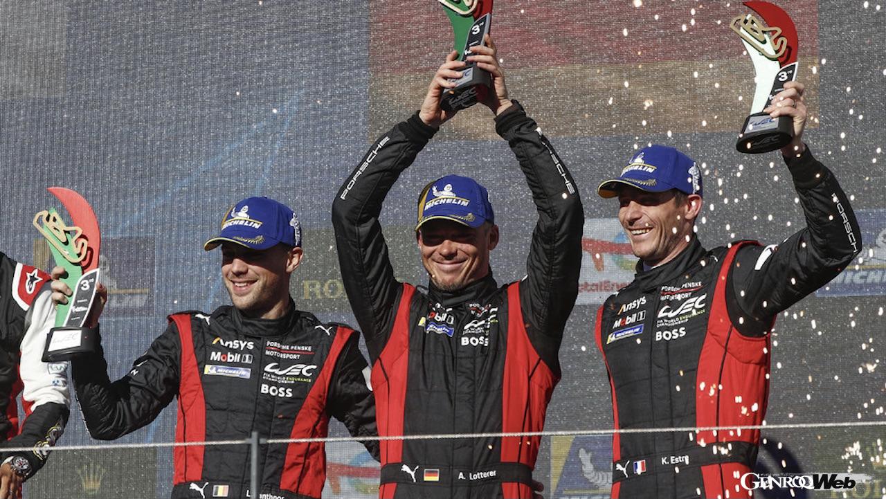 WEC第2戦ポルティマオ6時間で、3位表彰台を獲得した、ポルシェ 963 6号車（ケビン・エストレ／アンドレ・ロッテラー／ローレンス・ヴァントール）。