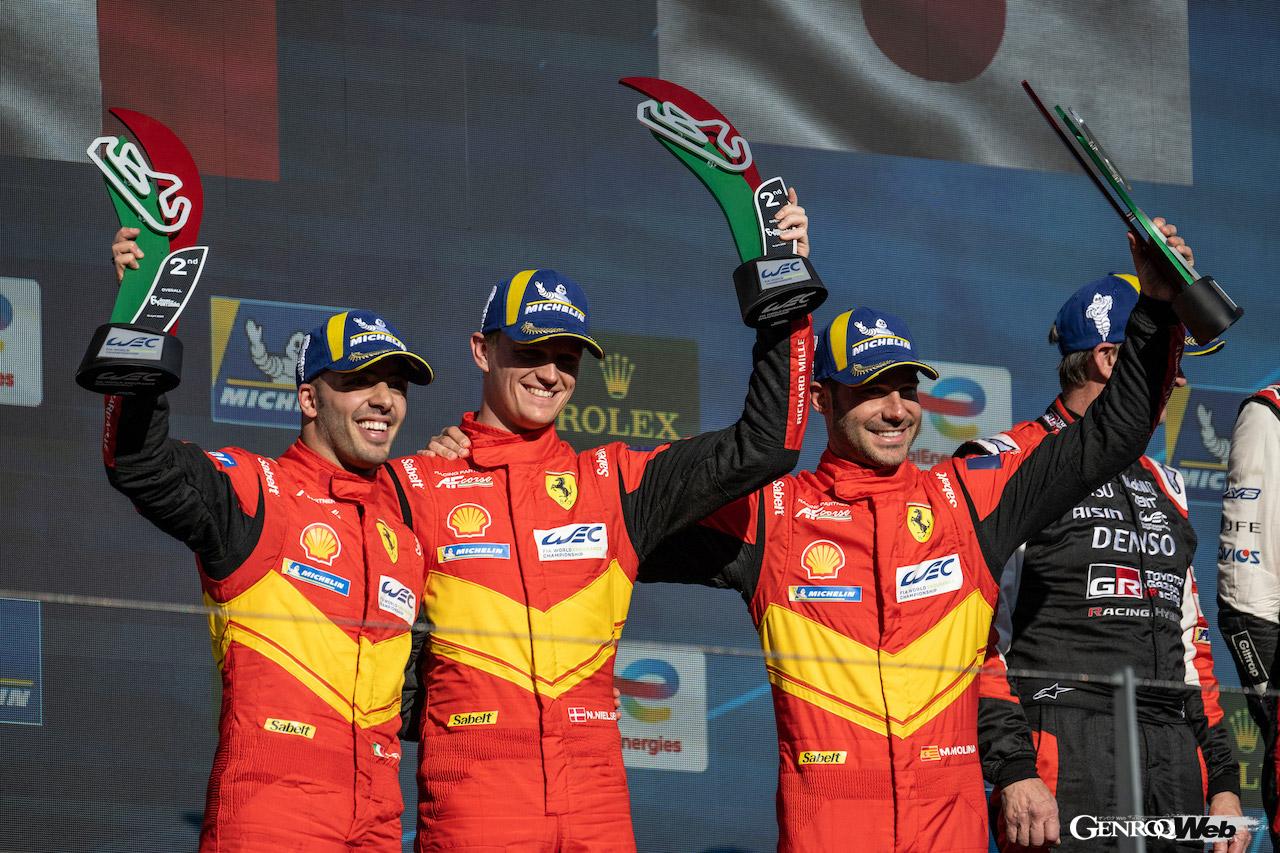 WEC第2戦ポルティマオ6時間で、2位表彰台を獲得した、フェラーリ 499P。