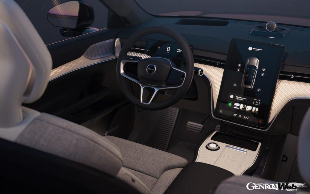 自然光のような光が降り注ぐボルボ EX90のインテリア。