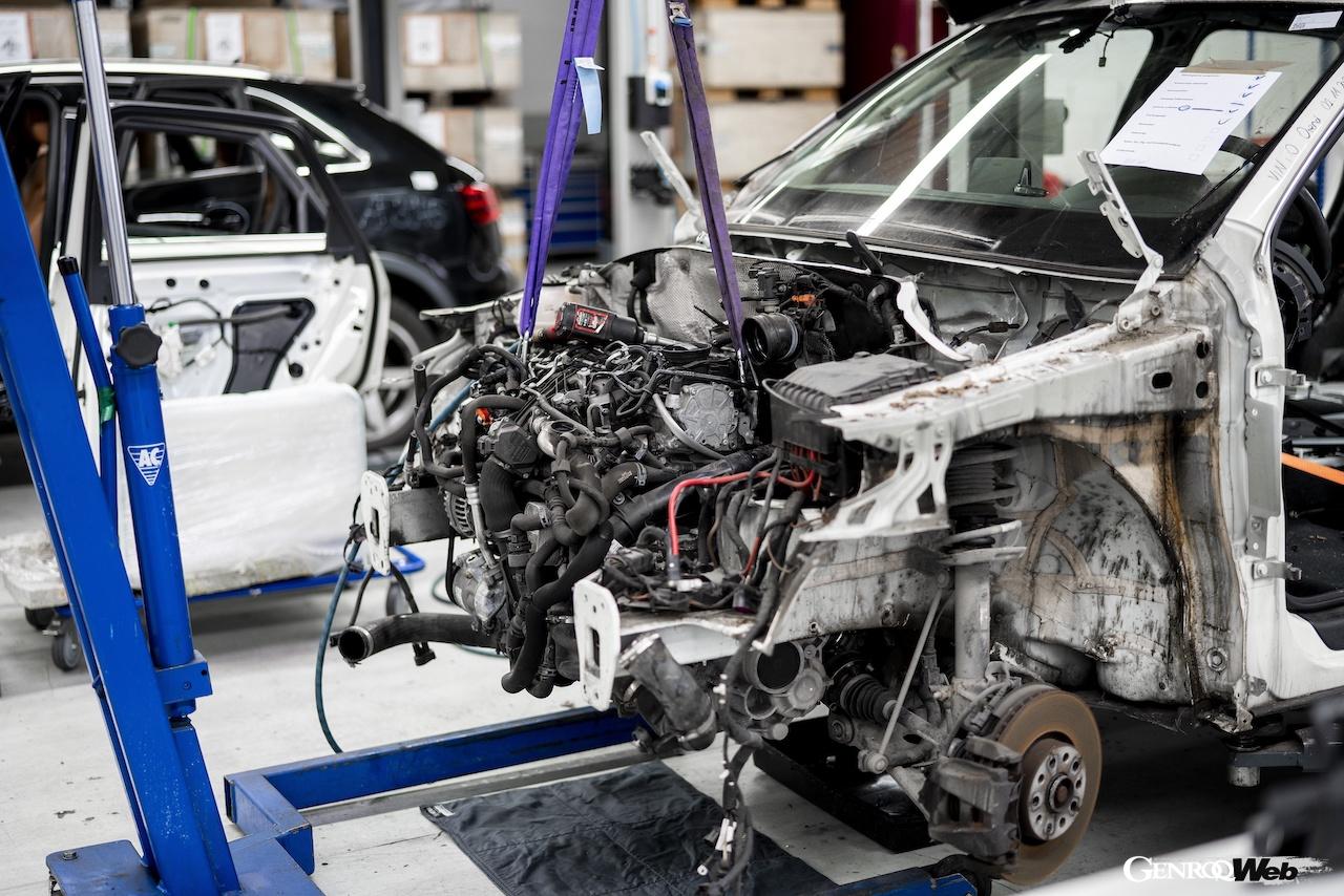 持続可能性を進めるため、アウディはフル電動モデルの積極的投入だけでなく、スクラップ車両から多くの素材をリサイクルするマテリアルループ・プロジェクトも進めている。