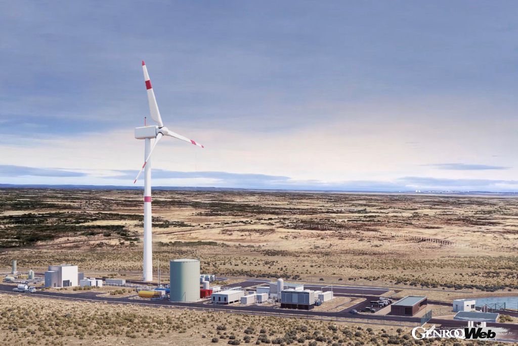 ポルシェがチリのプンタ・アレーナスに建設中のeフューエルを生産する工業プラント「Haru Oni」。