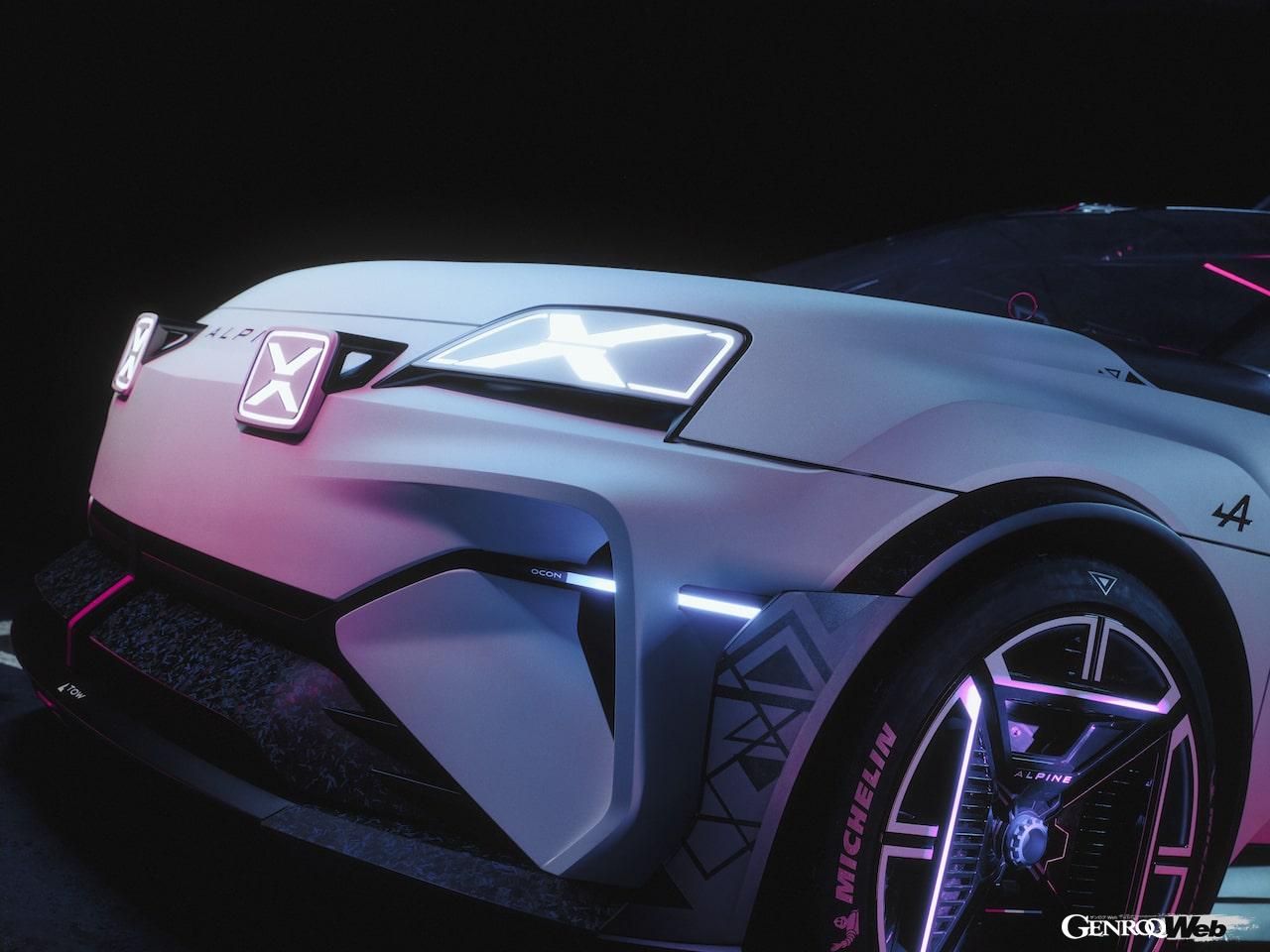 2024年にデビューする「アルピーヌ A290」を予告する「 A290_β」」のディテール。