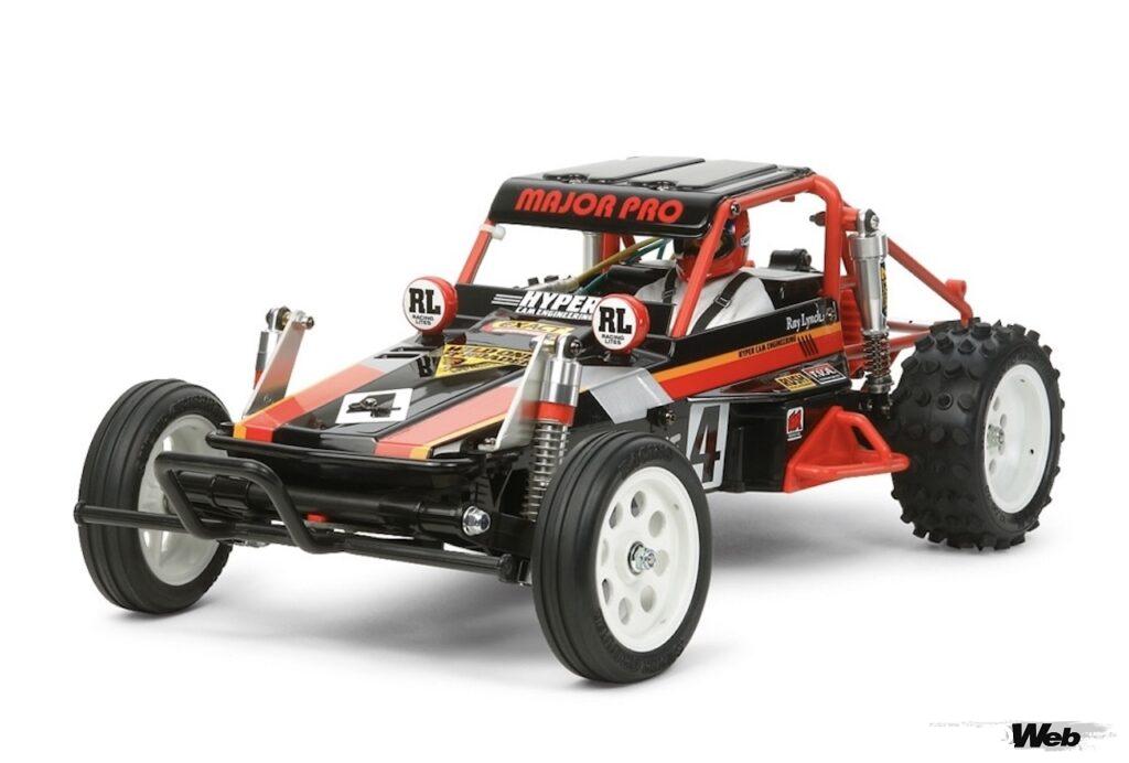 1985年にタミヤから発売された電動1/10RCバギー「ワイルドワン(写真)」は、その象徴的なデザインが今でも高い人気を集めている。