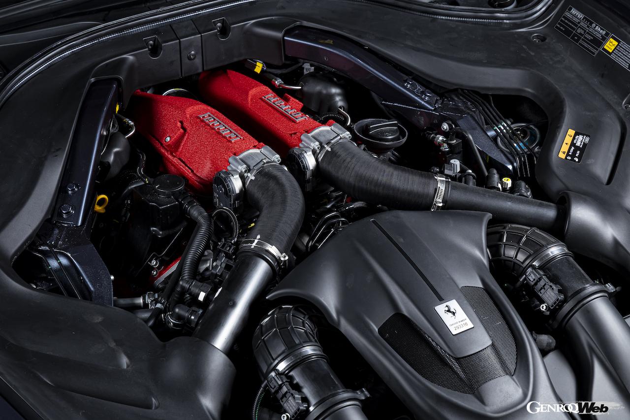 日本への導入が決まった「フェラーリ ローマ スパイダー」の3.8リッターV8ターボ。