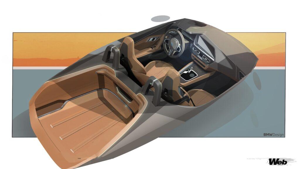 1台限りのワンオフモデルとして製作さえた「BMW コンセプト ツーリングクーペ」のデザインスケッチ。