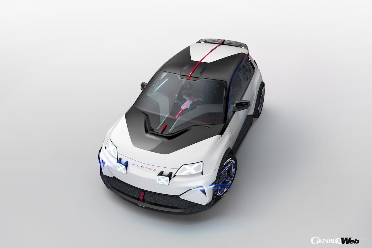 2024年にデビューする「アルピーヌ A290」を予告する「 A290_β」」のエクステリア。