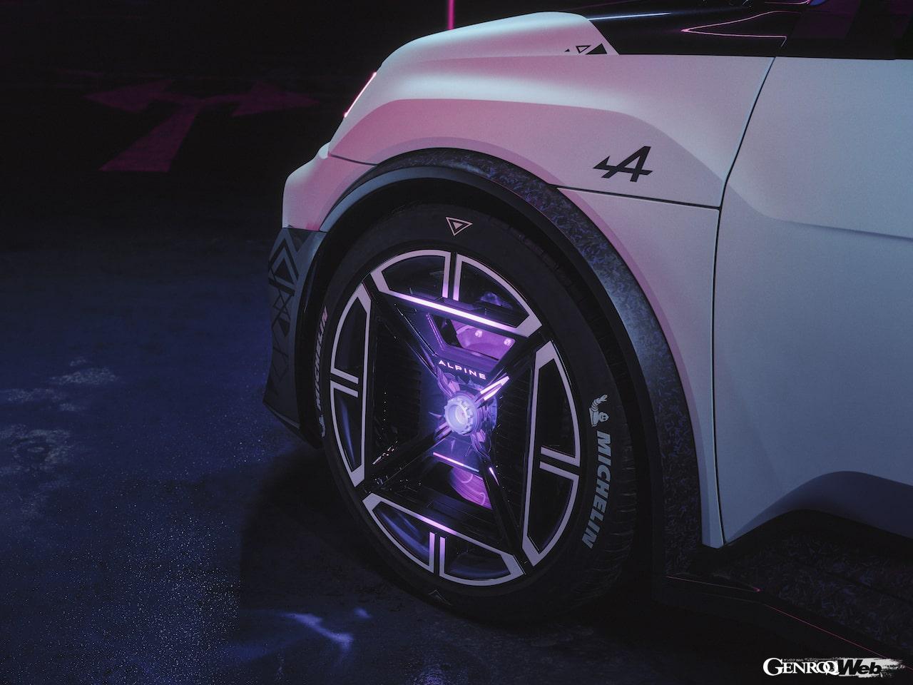 2024年にデビューする「アルピーヌ A290」を予告する「 A290_β」」のディテール。