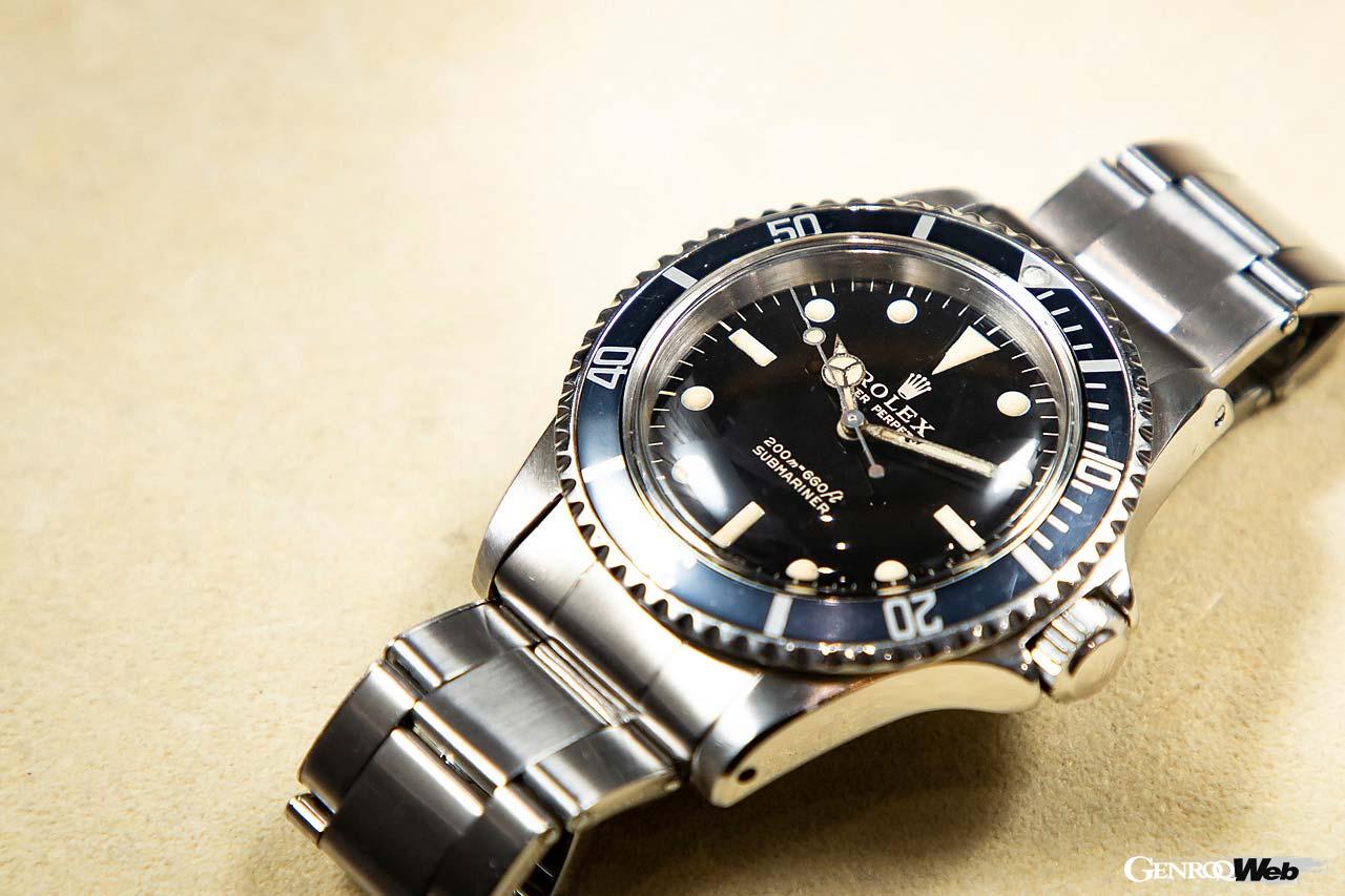【ロレックス サブマリーナー Ref.5513M】 1967年まで生産された初期モデルにのみ見られるミラーダイヤル文字盤を搭載する希少モデル。販売価格 418万円（税別）