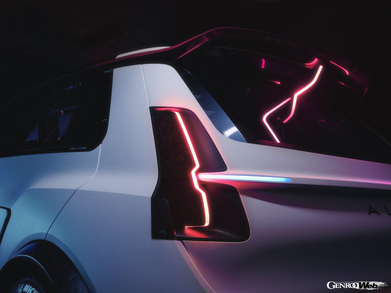 2024年にデビューする「アルピーヌ A290」を予告する「 A290_β」」のディテール。