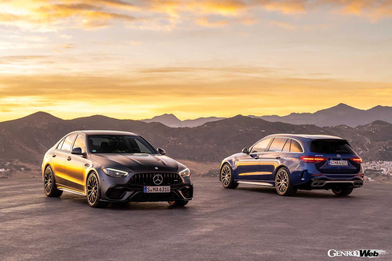 F1由来の技術を投入したパフォーマンスPHEVとして開発された「メルセデスAMG C 63 S E パフォーマンス」は、セダンとエステートに設定される。