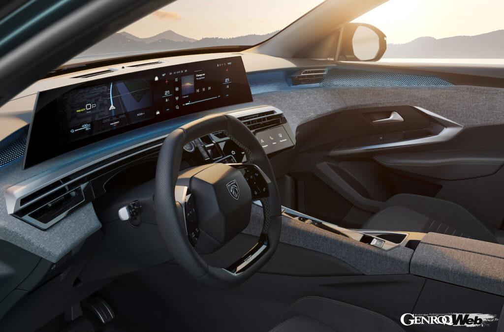 新型電動SUV「プジョー3008」に搭載される、最新世代インテリア「プジョー・パノラミック i-COCKPIT」。