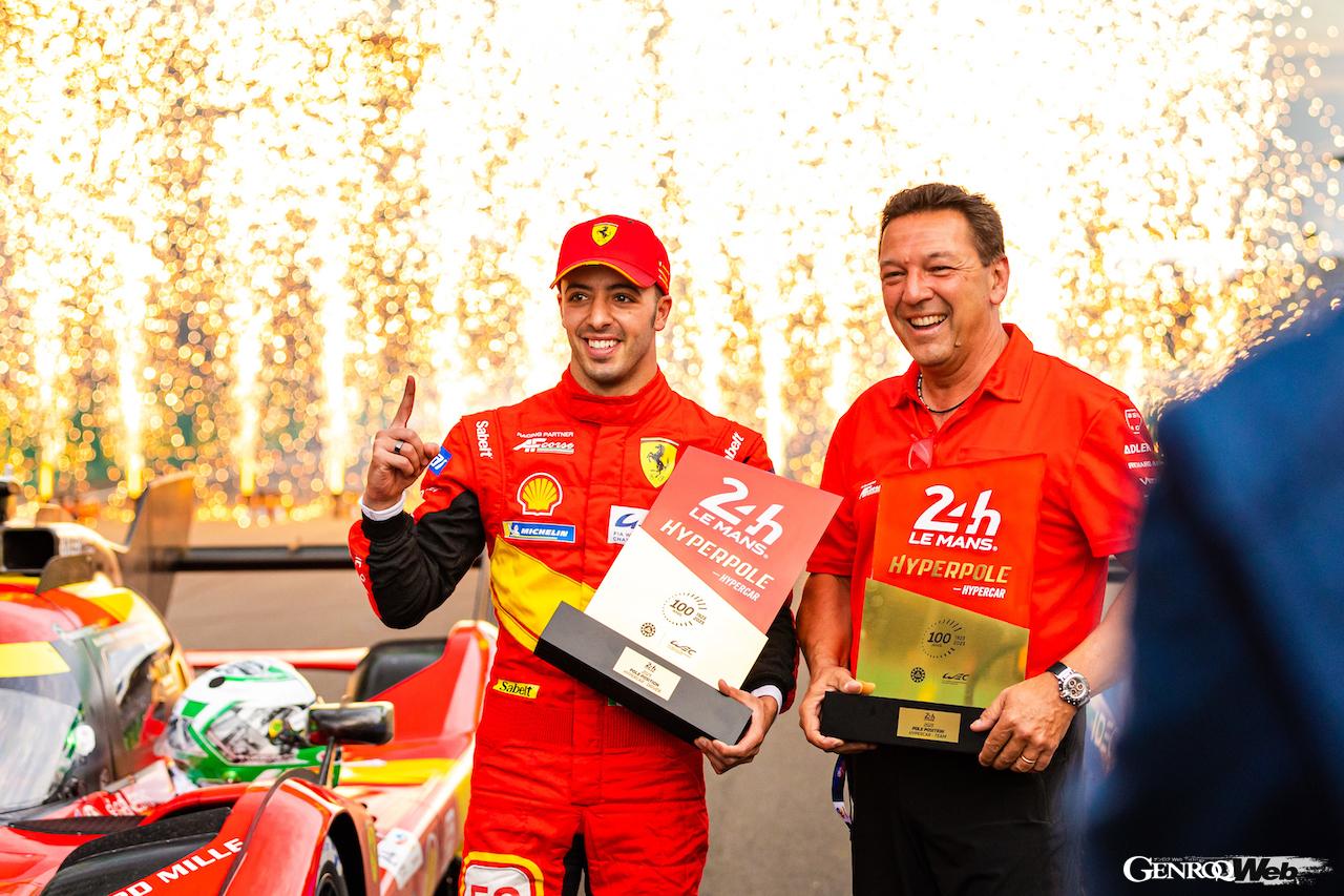 フェラーリ 499P 50号車のアタックドライバーを担当したアントニオ・フオコが、ライバルのトヨタを1.5秒も引き離す圧倒的なタイムを叩き出した。