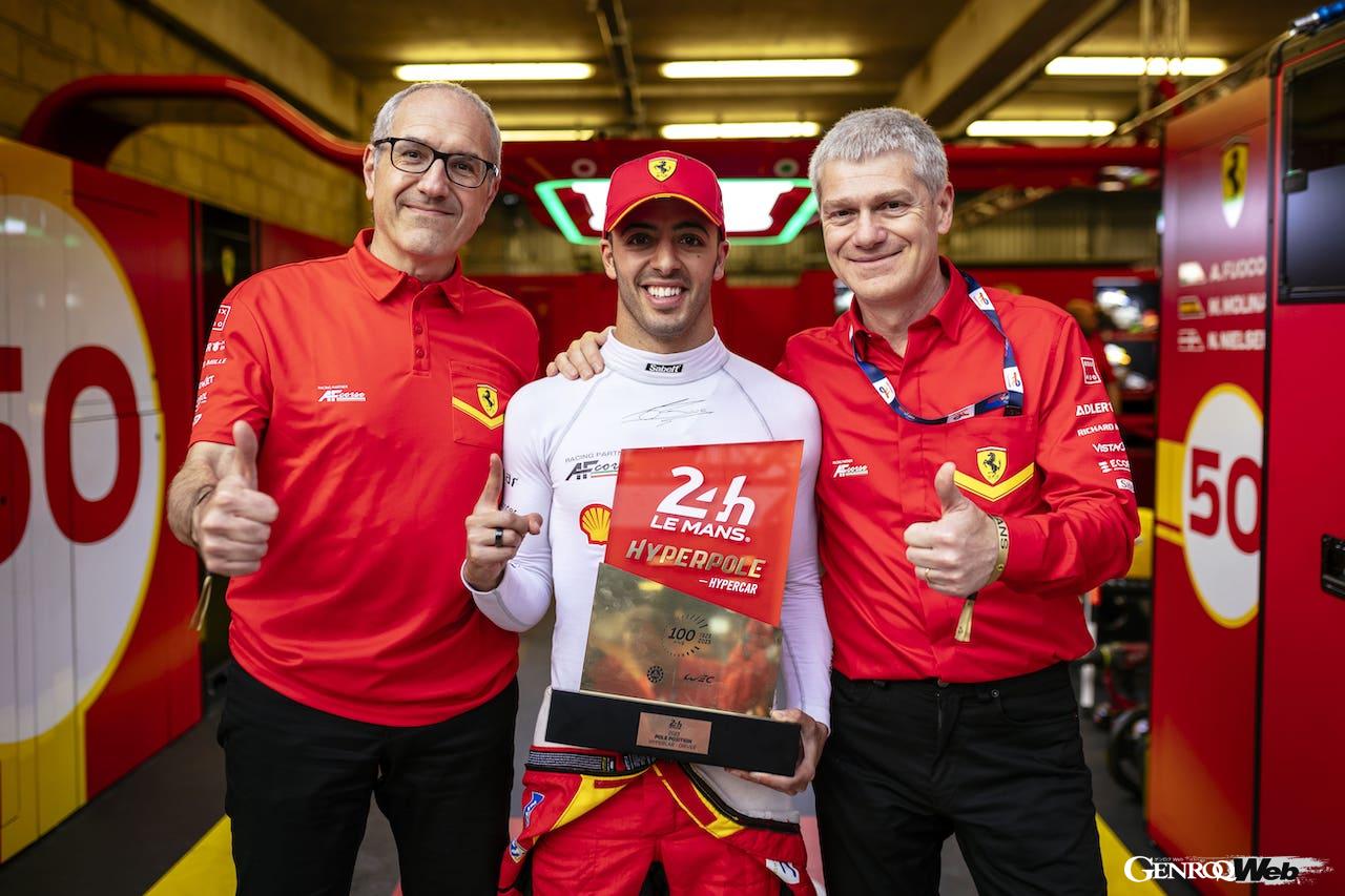 フェラーリ 499P 50号車のアタックドライバーを担当したアントニオ・フオコが、ライバルのトヨタを1.5秒も引き離す圧倒的なタイムを叩き出した。