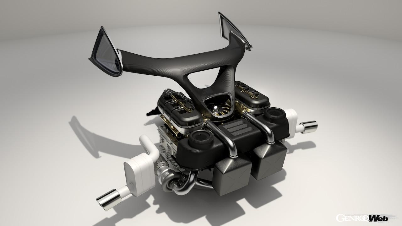 「ポルシェ 911 リイマジネイテッド by シンガー DLS ターボ」に搭載される3.8リッター水平対向6気筒ターボエンジン。