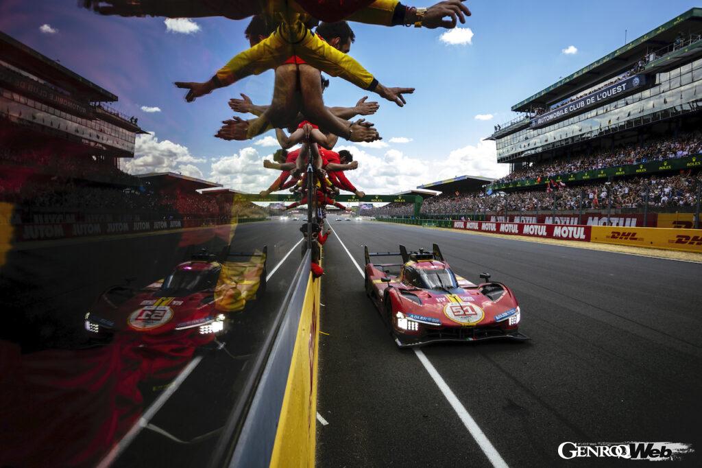 優勝したフェラーリ499P