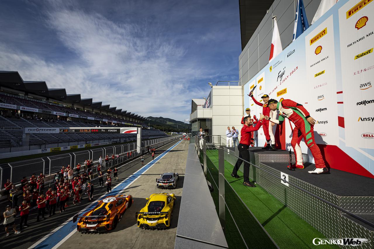 今シーズンからスタートしたワンメイクシリーズ「FERRARI CHALLENGE TROFEO PIRELLI JAPAN」第3戦も併催。晴天の中、白熱のバトルが繰り広げられた。