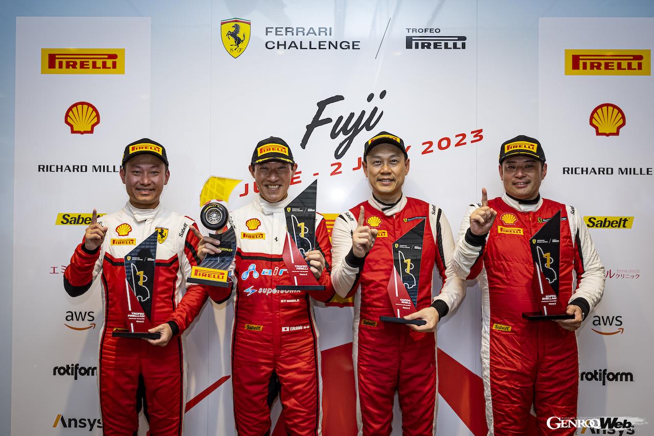 今シーズンからスタートしたワンメイクシリーズ「FERRARI CHALLENGE TROFEO PIRELLI JAPAN」第3戦も併催。晴天の中、白熱のバトルが繰り広げられた。