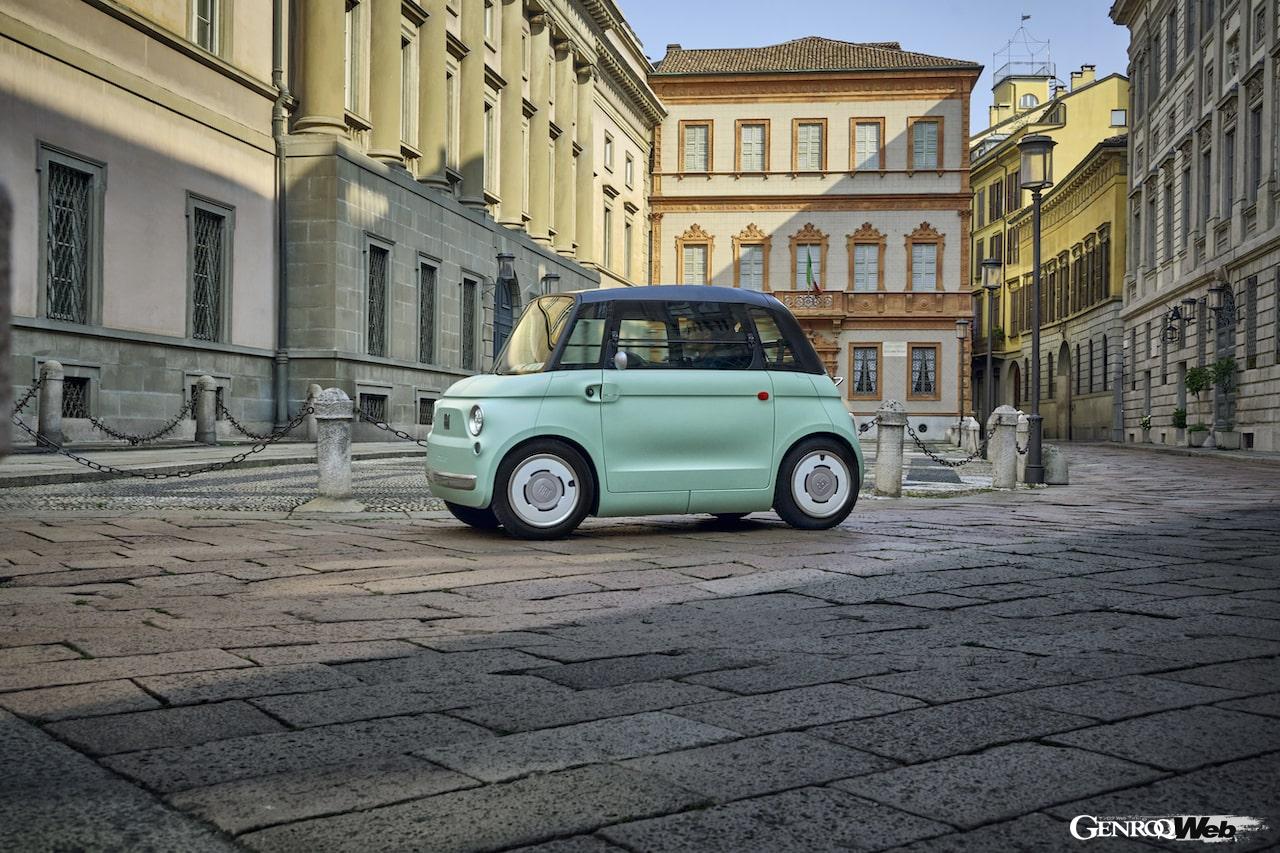 航続距離75kmが確保された都市型マイクロEV「フィアット トッポリーノ」のエクステリア。