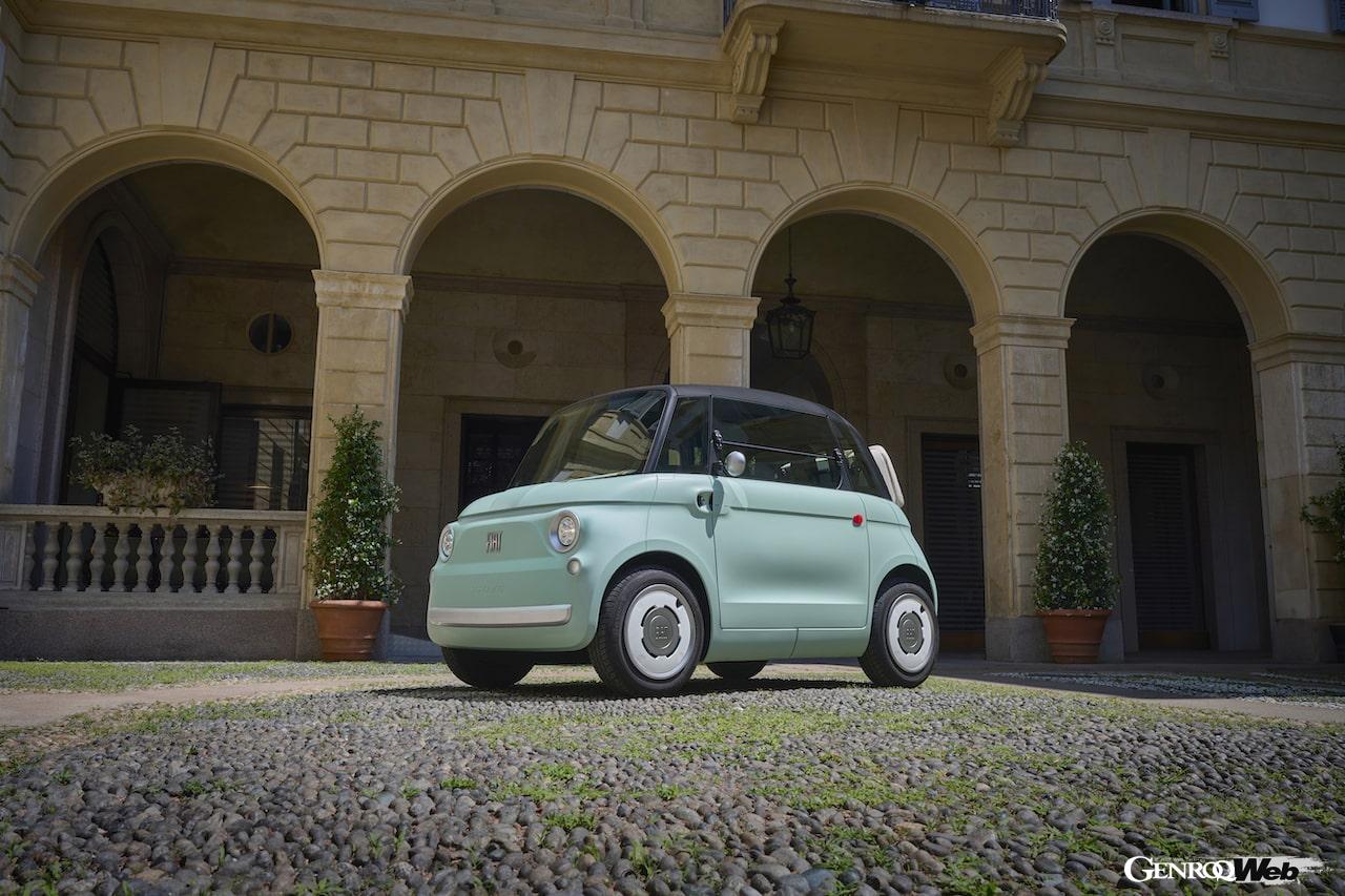 航続距離75kmが確保された都市型マイクロEV「フィアット トッポリーノ」のエクステリア。