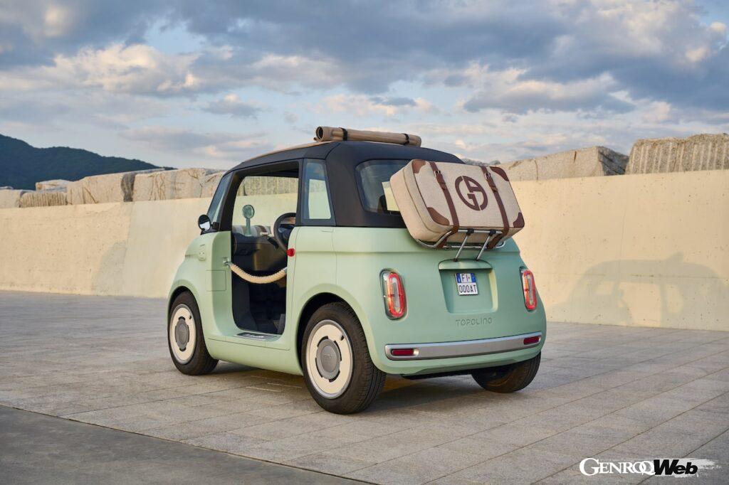 航続距離75kmが確保された都市型マイクロEV「フィアット トッポリーノ ドルチェヴィータ」のエクステリア。