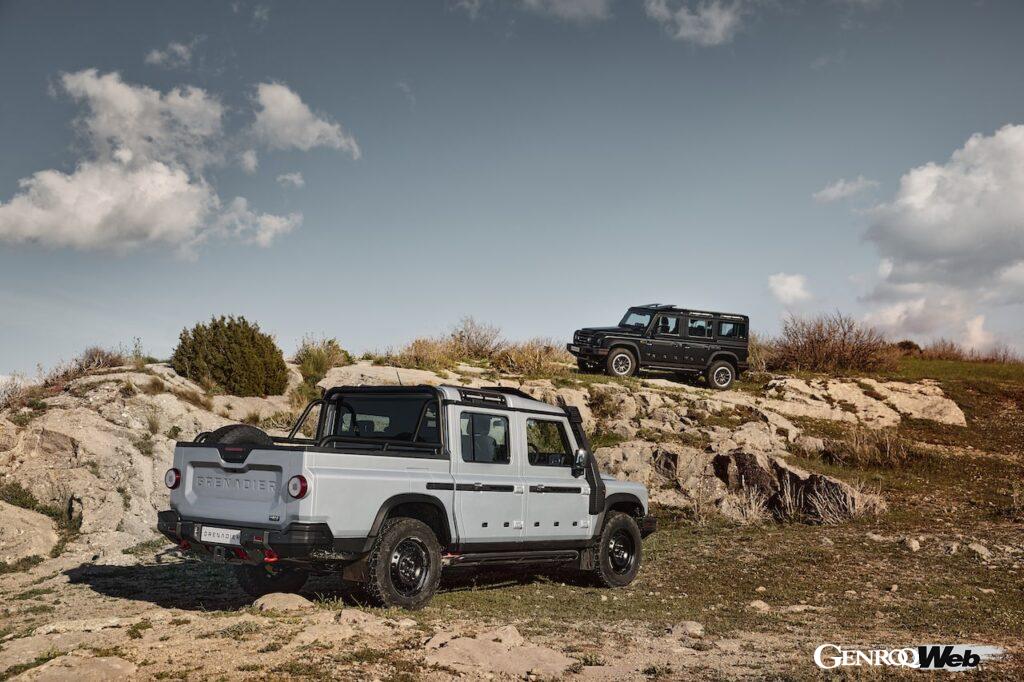 ダブルキャプピックアップ「イネオス グレナディア クォーターマスター」のエクステリア。