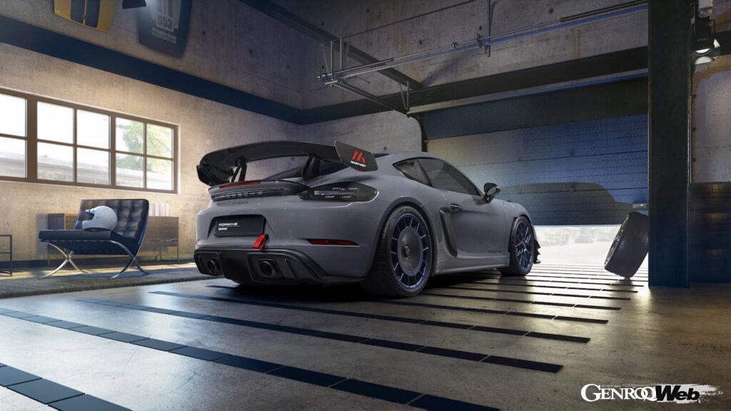 マンタイ・レーシングと共同開発された「マンタイ・キット」が装着されたポルシェ 718 ケイマン GT4 RS。