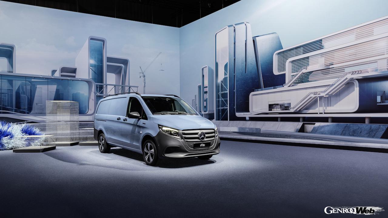 フル電動商用モデル「メルセデス・ベンツ eヴィト」改良新型のエクステリア。