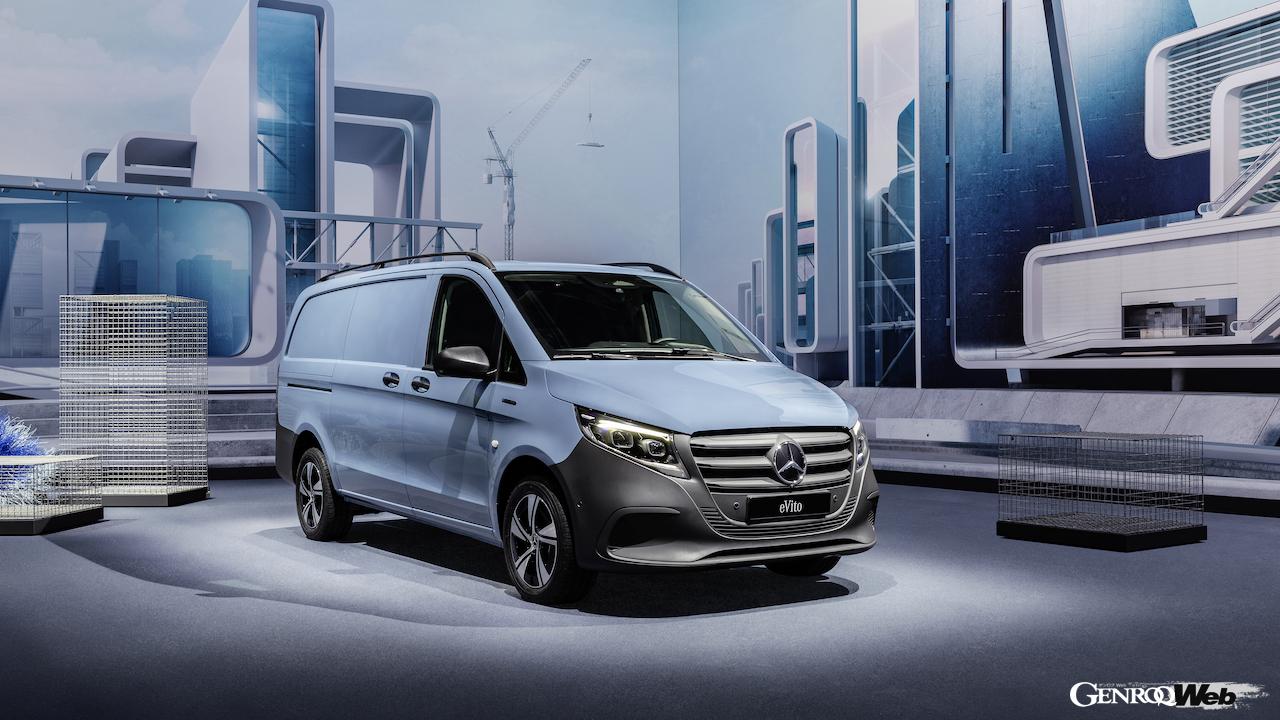 フル電動商用モデル「メルセデス・ベンツ eヴィト」改良新型のエクステリア。