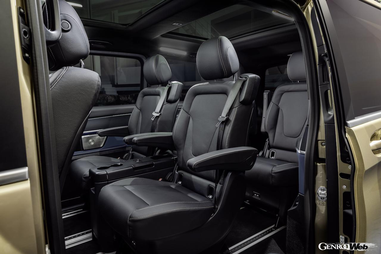 フル電動モデル「メルセデス・ベンツ EQV」改良新型のインテリア。