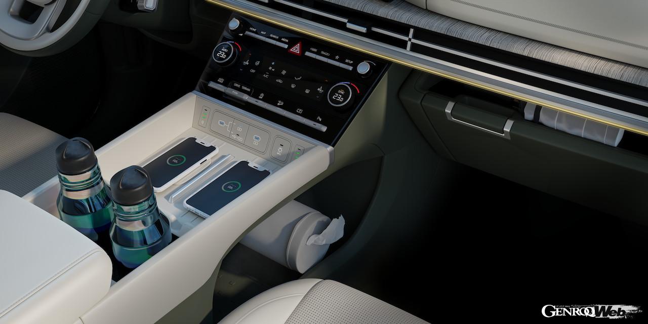 ヒョンデの新型ミドルサイズSUV「サンタフェ」のインテリア。