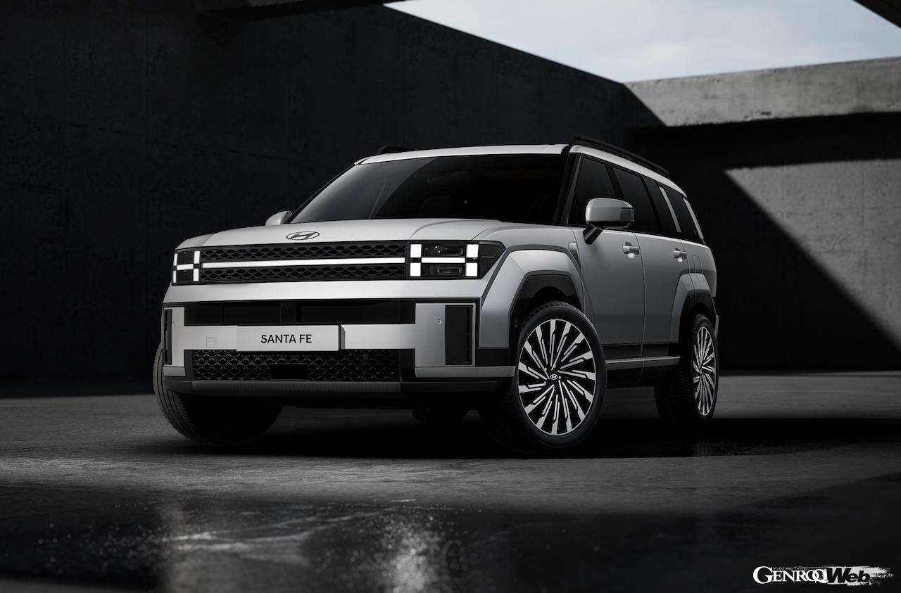 ヒョンデの新型ミドルサイズSUV「サンタフェ」のボクシーなエクステリア。