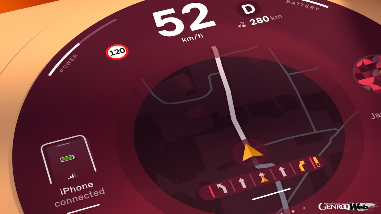 新型「MINI カントリーマン」と「MINI 3ドア／5ドア」から導入される、丸型ディスプレイ中心の「MINIインタラクション・ユニット」。